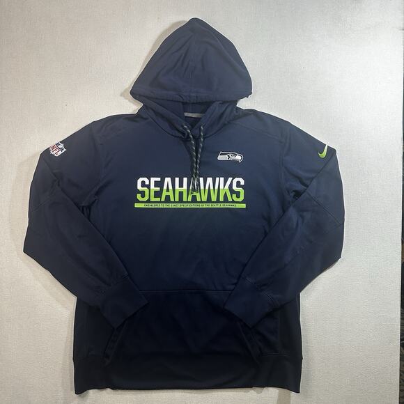 NFL Seahawks Men's Navy Pullover Hoodie Jacket LS Thermal Size XL? - Picture 1 of 13